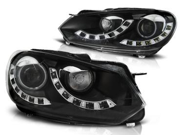 Scheinwerfer DRL LED Tagfahrlicht für VW Golf 6 Bj. 08-13 Schwarz Single DRL